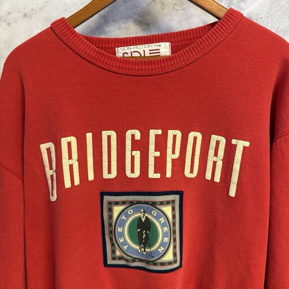 Vintage SDI Bridgeport Sweatshirt Mens 2XL Red Crew Neck Connecticut - Picture 1 of 14